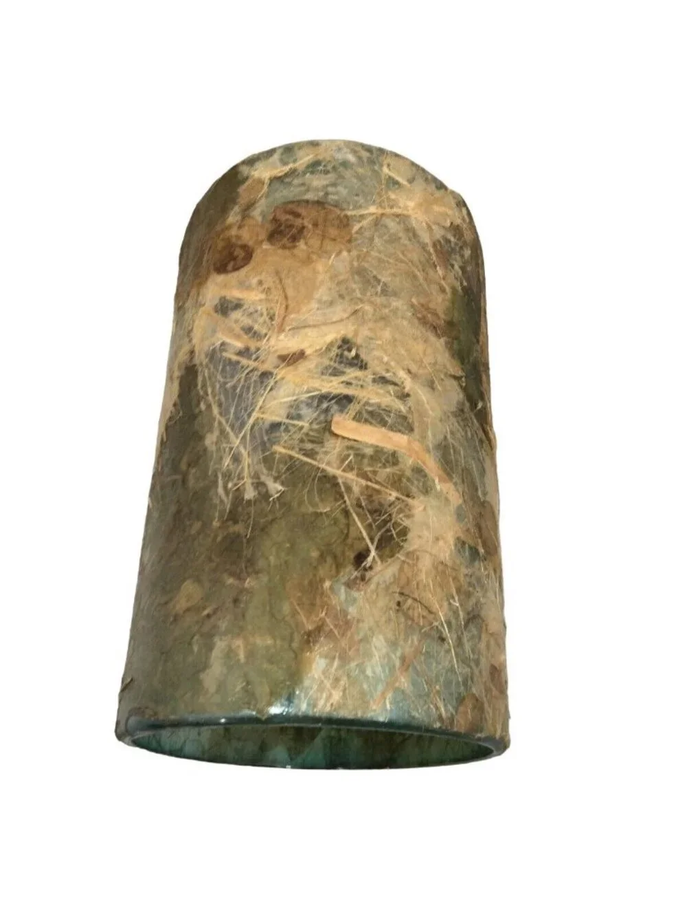 Artisan Crafted Natural Fiber Glass Lamp Shade Pendant Swag Jar Brown